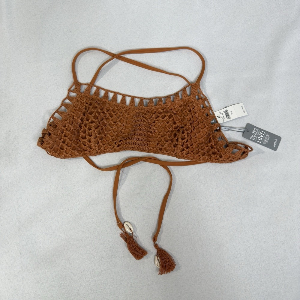 Aerie S Crochet Bikini Top Festival Shell Beachy Boho Artsy Tropical Vacation